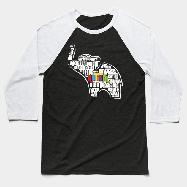 'Autism Awareness Elephant' Awesome Autism Awareness Baseball T-Shirt by ourwackyhome